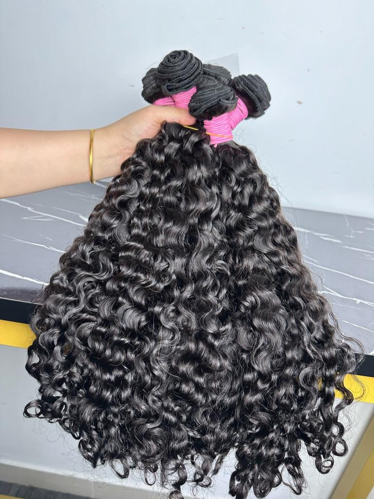 Virgin French/Italian Curl Bundles (colour #1B)
