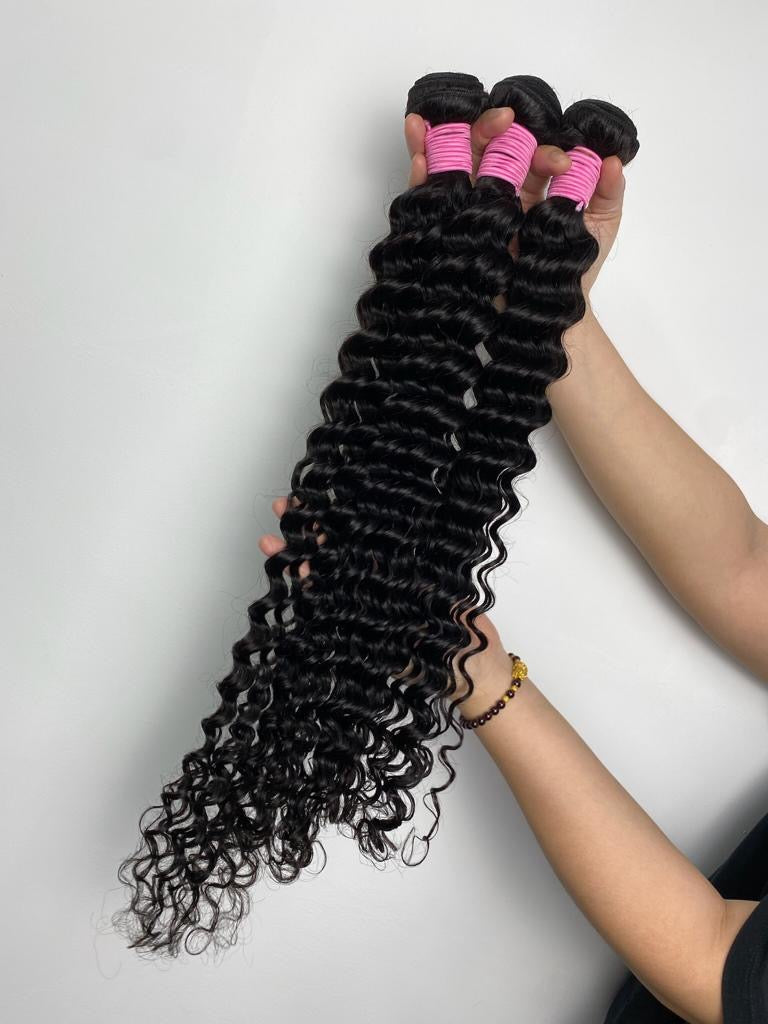Virgin Deep/Loose/Natural Wave Bundles (colour #1B)