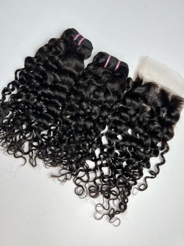 Virgin French/Italian Curl Bundles (colour #1B)